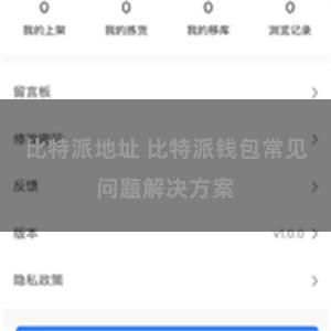 比特派地址 比特派钱包常见问题解决方案