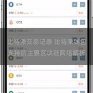 比特派交易记录 比特派钱包支持的主要区块链网络解析
