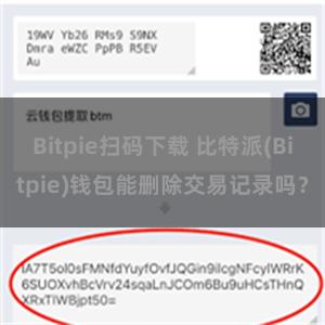 Bitpie扫码下载 比特派(Bitpie)钱包能删除交易记录吗？