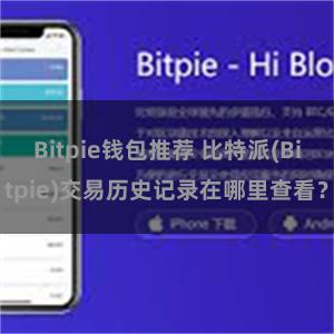 Bitpie钱包推荐 比特派(Bitpie)交易历史记录在哪里查看？