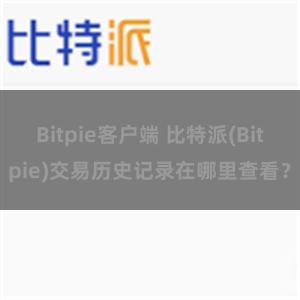 Bitpie客户端 比特派(Bitpie)交易历史记录在哪里查看？