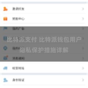 比特派支付 比特派钱包用户隐私保护措施详解