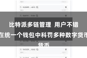 比特派多链管理  用户不错在统一个钱包中科罚多种数字货币